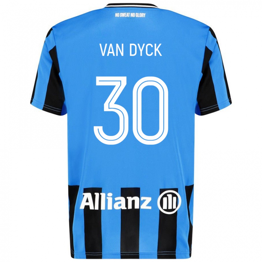 Dětské Nell Van Dyck #30 Nebesky Modrá Černá Domů Hráčské Dresy 2024/25 Dres