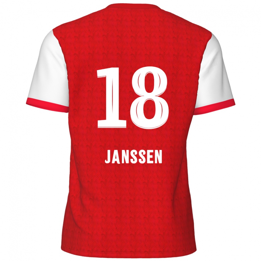 Dětské Vincent Janssen #18 Červená Bílá Domů Hráčské Dresy 2024/25 Dres