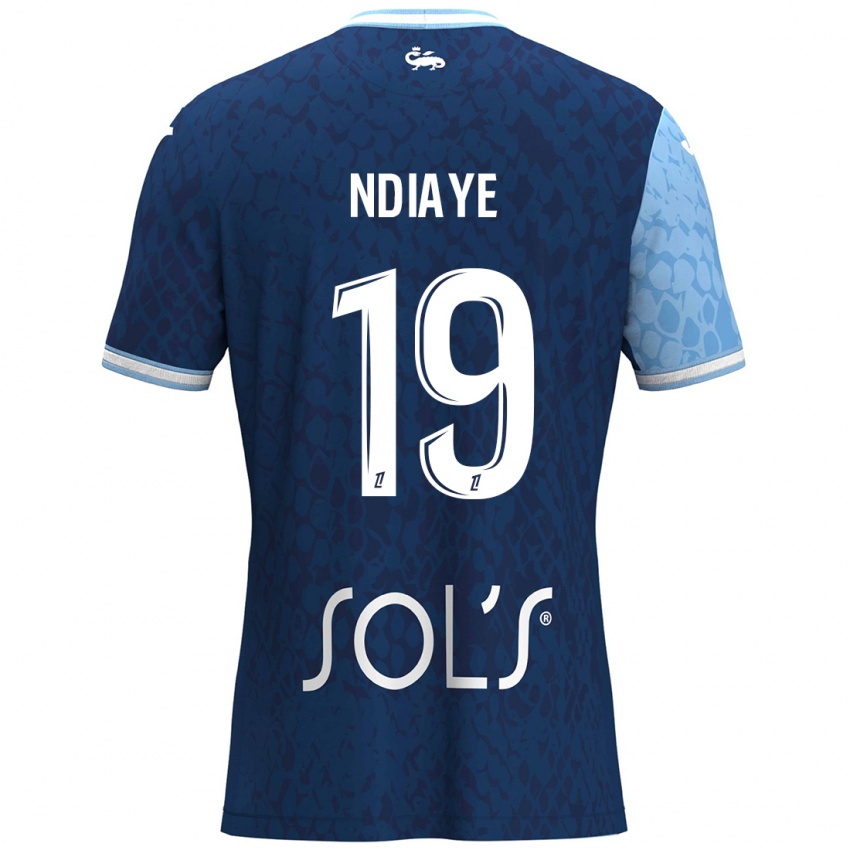 Dětské Rassoul Ndiaye #19 Nebeská Modrá Tmavě Modrá Domů Hráčské Dresy 2024/25 Dres