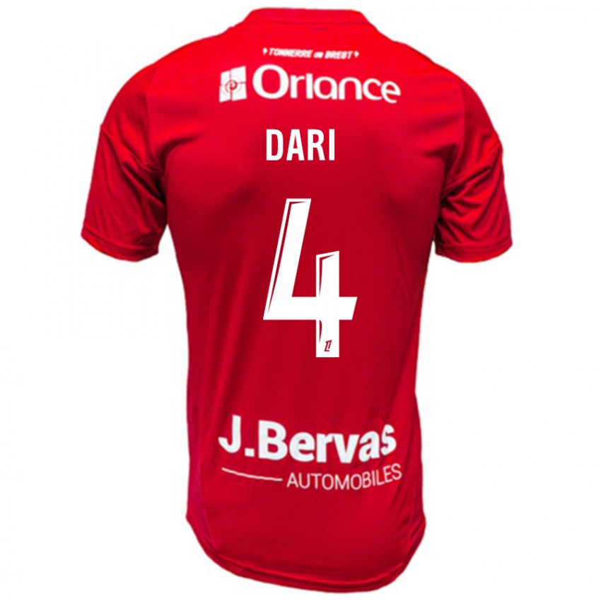 Dětské Achraf Dari #4 Červená Bílá Domů Hráčské Dresy 2024/25 Dres