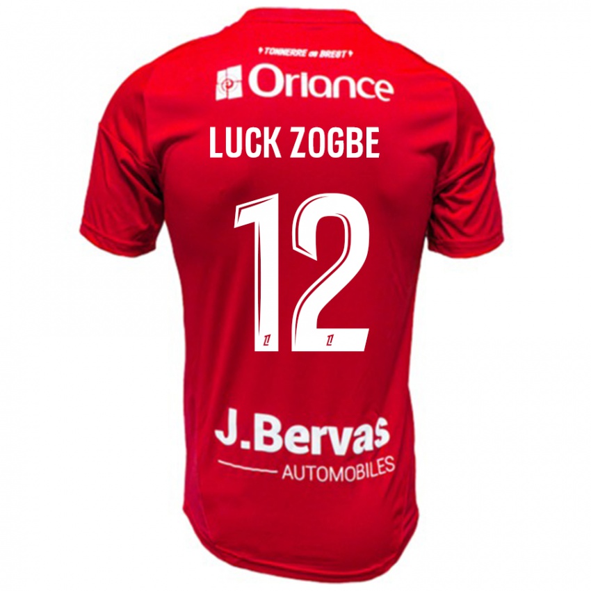 Dětské Luck Zogbé #12 Červená Bílá Domů Hráčské Dresy 2024/25 Dres