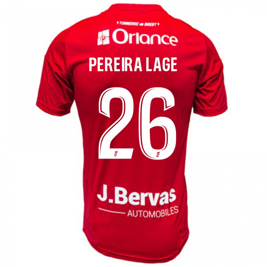 Dětské Mathias Pereira Lage #26 Červená Bílá Domů Hráčské Dresy 2024/25 Dres