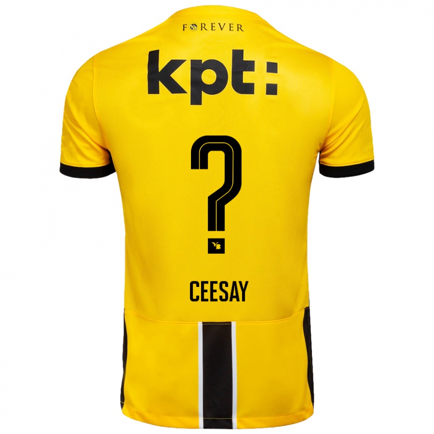 Dětské Ebrahim Ceesay #0 Žlutá Černá Domů Hráčské Dresy 2024/25 Dres