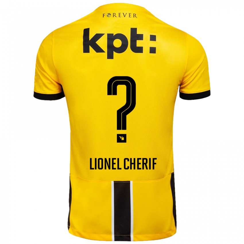 Dětské Kader Lionel Cherif #0 Žlutá Černá Domů Hráčské Dresy 2024/25 Dres