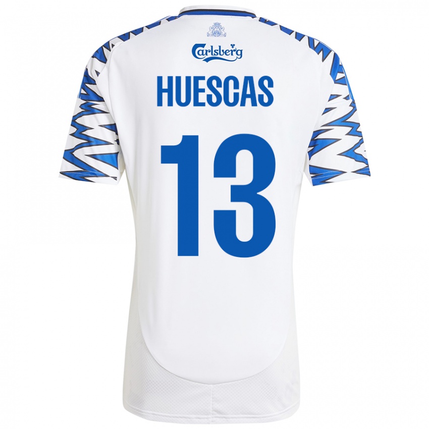 Dětské Rodrigo Huescas #13 Bílá Nebesky Modrá Domů Hráčské Dresy 2024/25 Dres