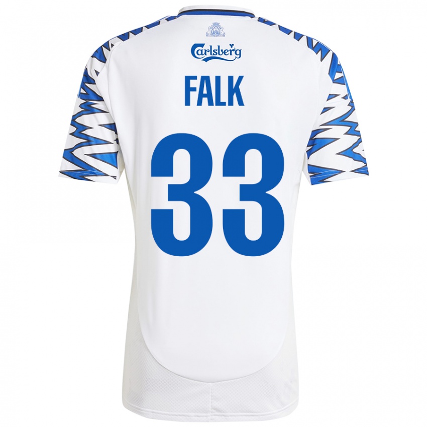 Dětské Rasmus Falk #33 Bílá Nebesky Modrá Domů Hráčské Dresy 2024/25 Dres