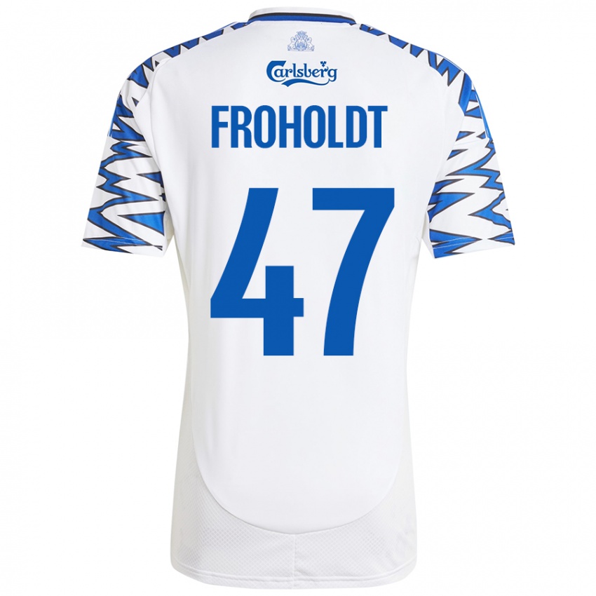 Dětské Victor Froholdt #47 Bílá Nebesky Modrá Domů Hráčské Dresy 2024/25 Dres