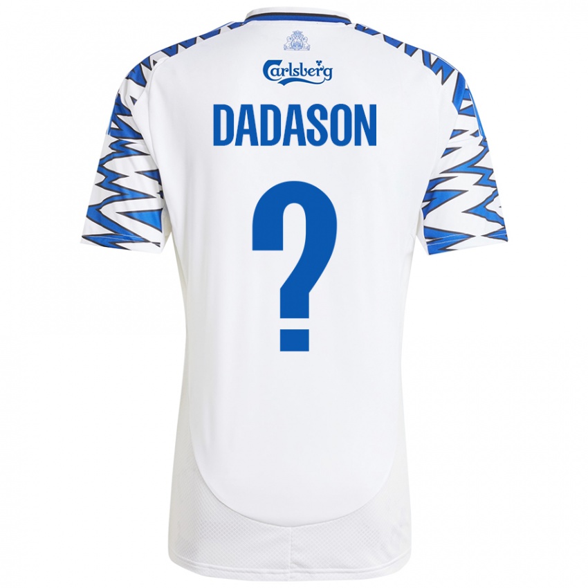 Dětské Viktor Dadason #0 Bílá Nebesky Modrá Domů Hráčské Dresy 2024/25 Dres