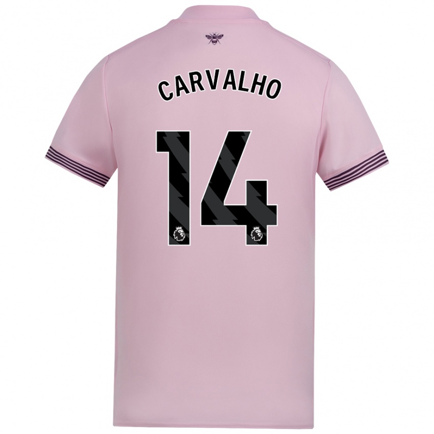 Dětské Fabio Carvalho #14 Růžový Daleko Hráčské Dresy 2024/25 Dres