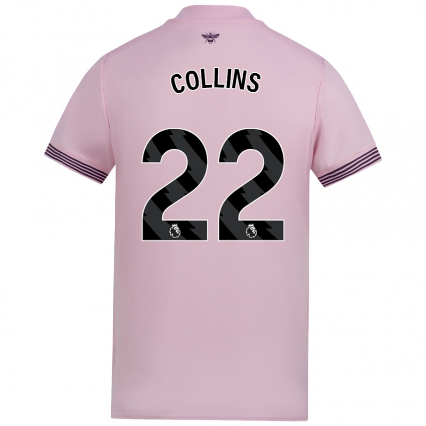 Dětské Nathan Collins #22 Růžový Daleko Hráčské Dresy 2024/25 Dres