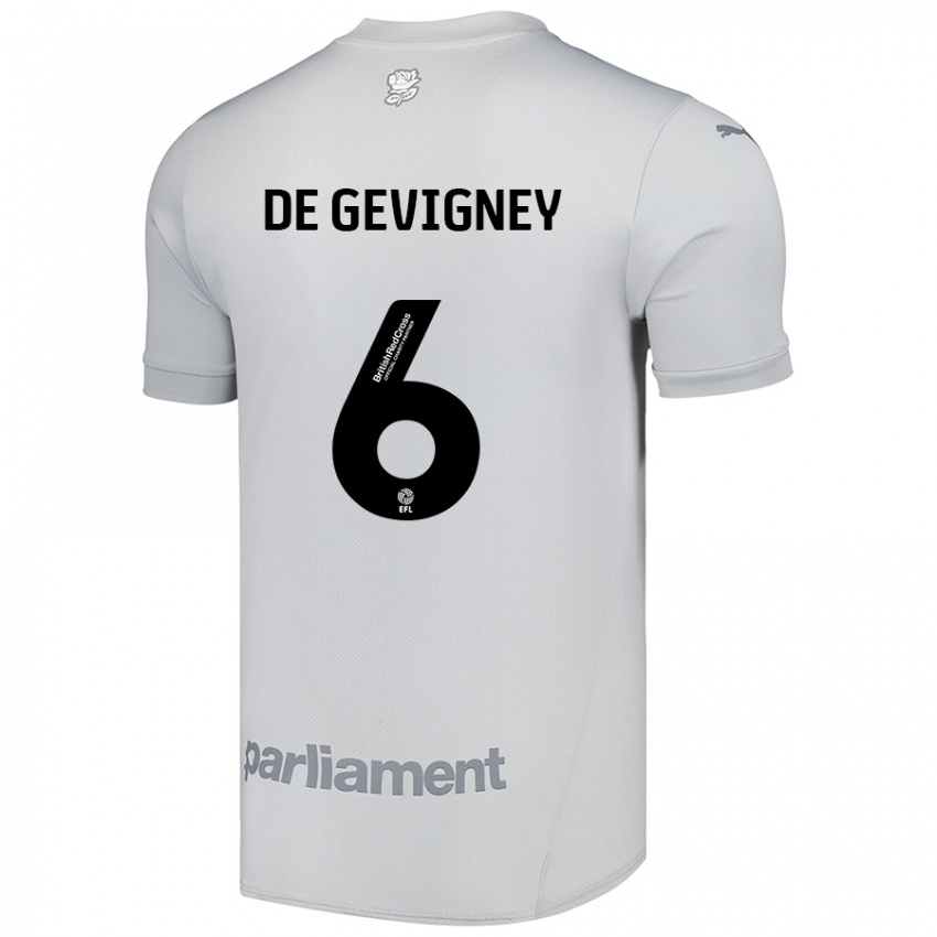 Dětské Maël De Gevigney #6 Stříbrně Šedá Daleko Hráčské Dresy 2024/25 Dres