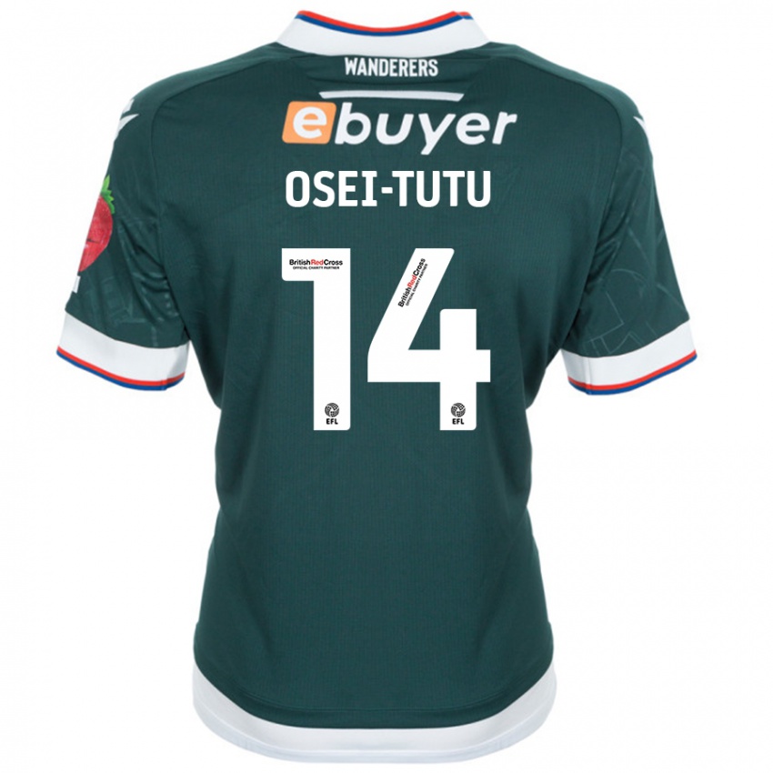 Dětské Jordi Osei-Tutu #14 Tmavě Zelená Daleko Hráčské Dresy 2024/25 Dres