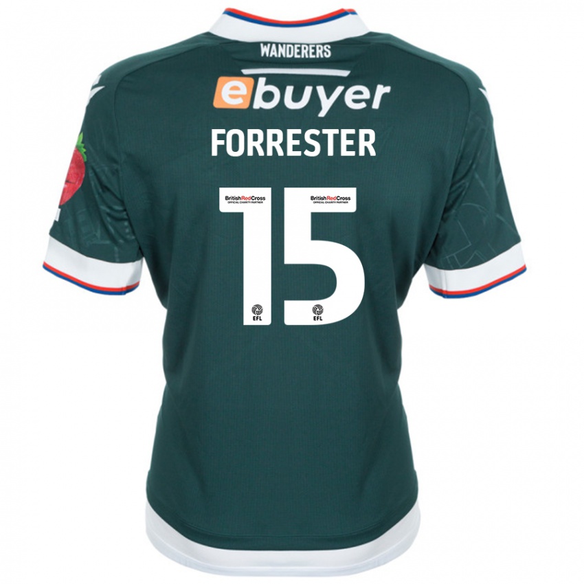 Dětské Will Forrester #15 Tmavě Zelená Daleko Hráčské Dresy 2024/25 Dres