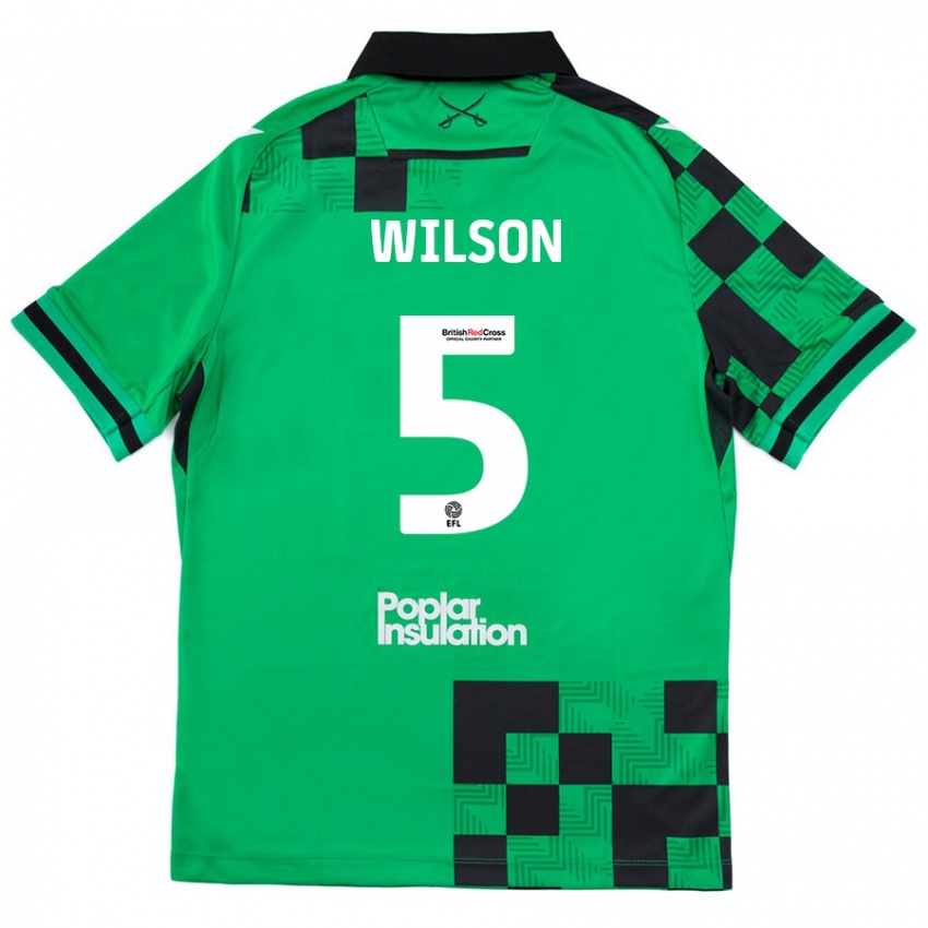 Dětské James Wilson #5 Zelená Černá Daleko Hráčské Dresy 2024/25 Dres