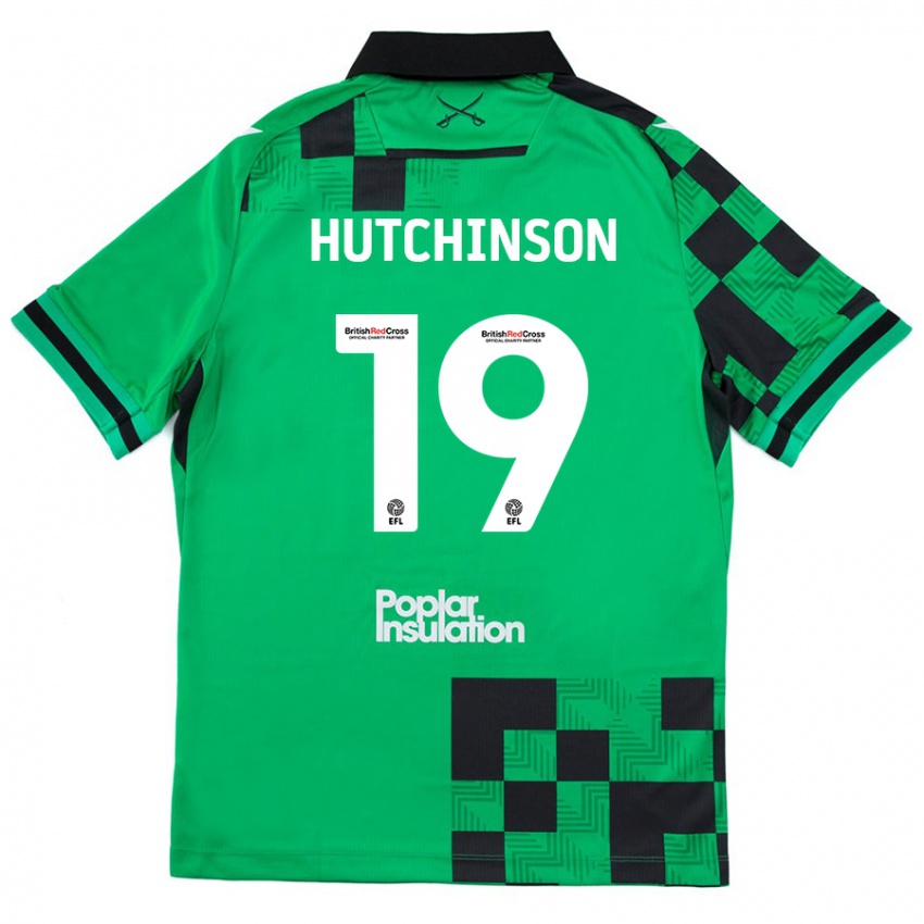 Dětské Isaac Hutchinson #19 Zelená Černá Daleko Hráčské Dresy 2024/25 Dres