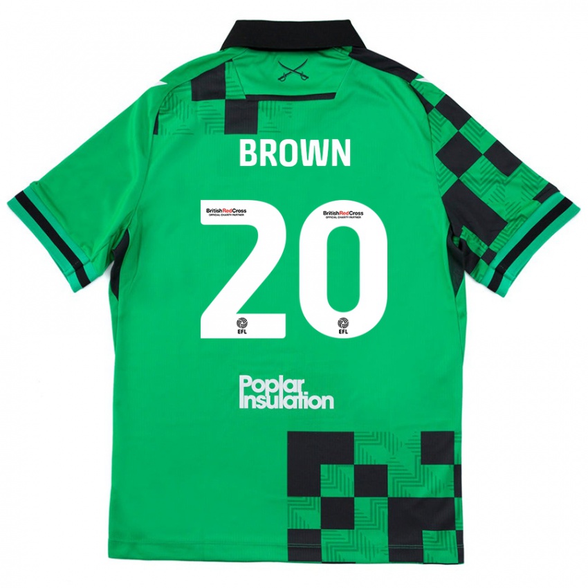 Dětské Jevani Brown #20 Zelená Černá Daleko Hráčské Dresy 2024/25 Dres