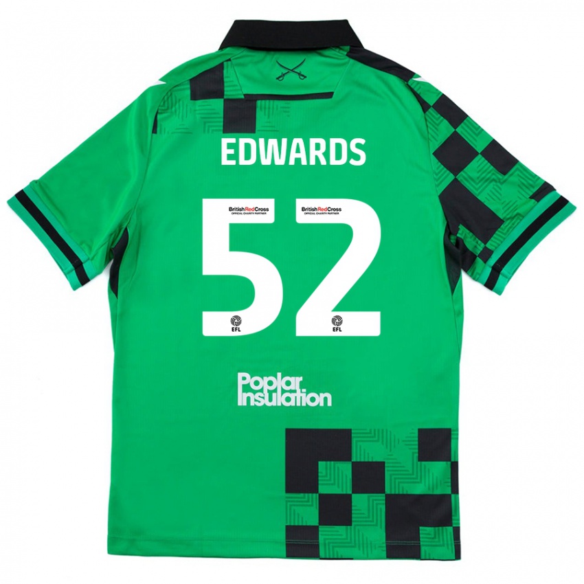 Dětské Max Edwards #52 Zelená Černá Daleko Hráčské Dresy 2024/25 Dres