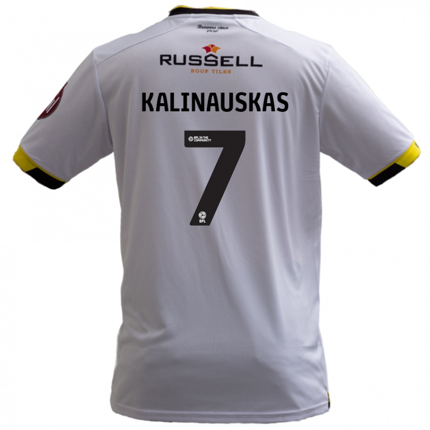 Dětské Tomas Kalinauskas #7 Bílý Daleko Hráčské Dresy 2024/25 Dres