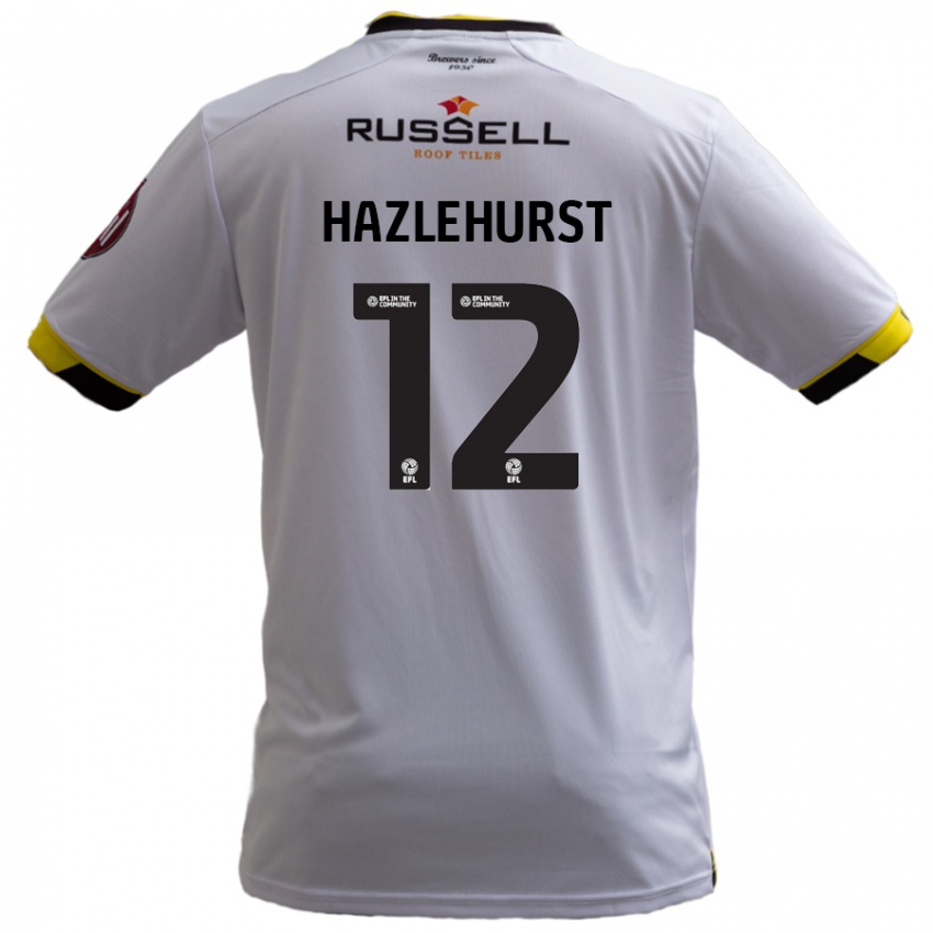 Dětské Jack Hazlehurst #12 Bílý Daleko Hráčské Dresy 2024/25 Dres