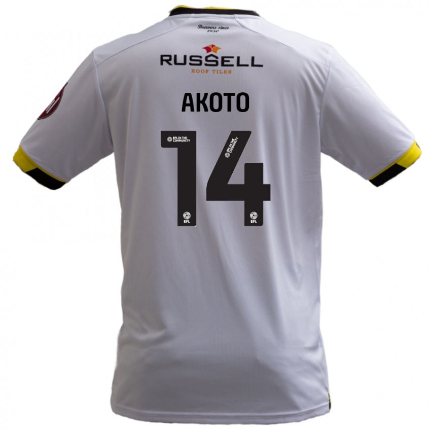 Dětské Nick Akoto #14 Bílý Daleko Hráčské Dresy 2024/25 Dres