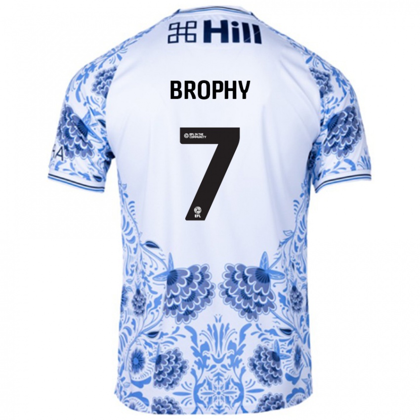 Dětské James Brophy #7 Bílá Modrá Daleko Hráčské Dresy 2024/25 Dres