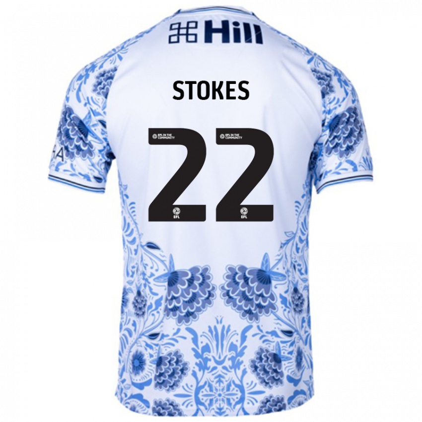 Dětské Josh Stokes #22 Bílá Modrá Daleko Hráčské Dresy 2024/25 Dres