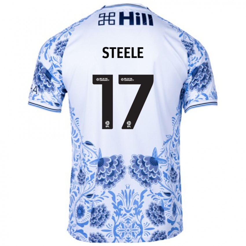 Dětské Fran Steele #17 Bílá Modrá Daleko Hráčské Dresy 2024/25 Dres