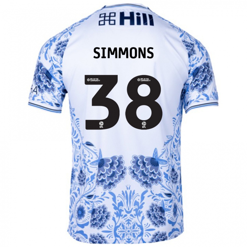 Dětské Bella Simmons #38 Bílá Modrá Daleko Hráčské Dresy 2024/25 Dres