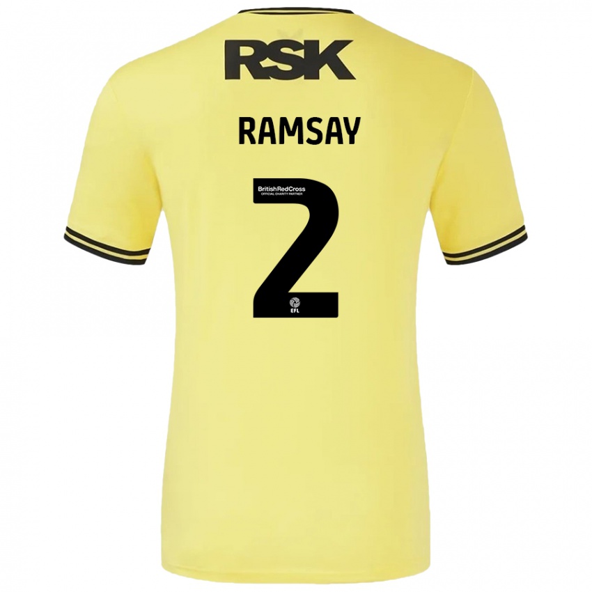 Dětské Kayne Ramsay #2 Žlutá Černá Daleko Hráčské Dresy 2024/25 Dres