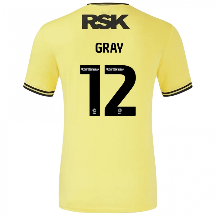 Dětské Jessica Gray #12 Žlutá Černá Daleko Hráčské Dresy 2024/25 Dres