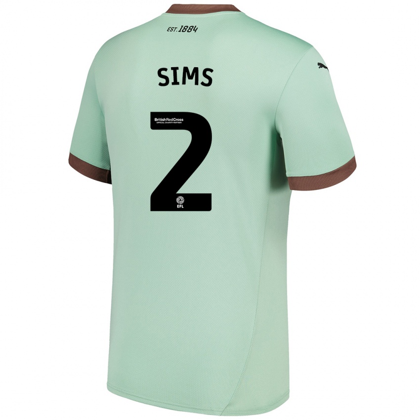 Dětské Amy Sims #2 Bledě Zelená Daleko Hráčské Dresy 2024/25 Dres