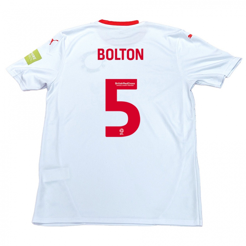 Dětské James Bolton #5 Bílý Daleko Hráčské Dresy 2024/25 Dres