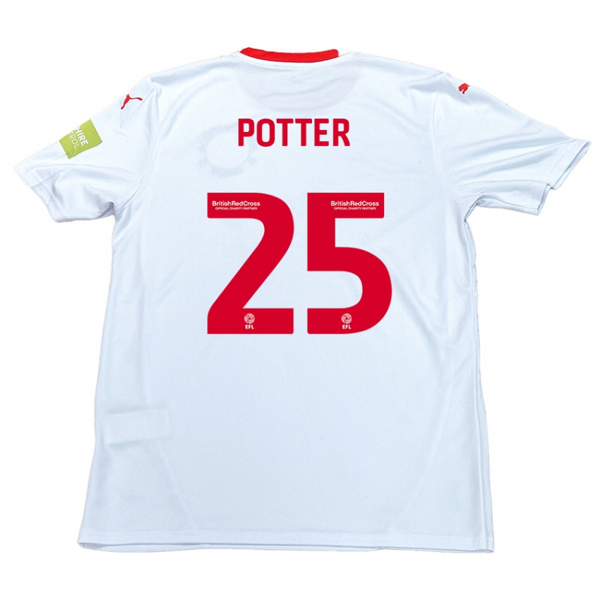 Dětské Finley Potter #25 Bílý Daleko Hráčské Dresy 2024/25 Dres