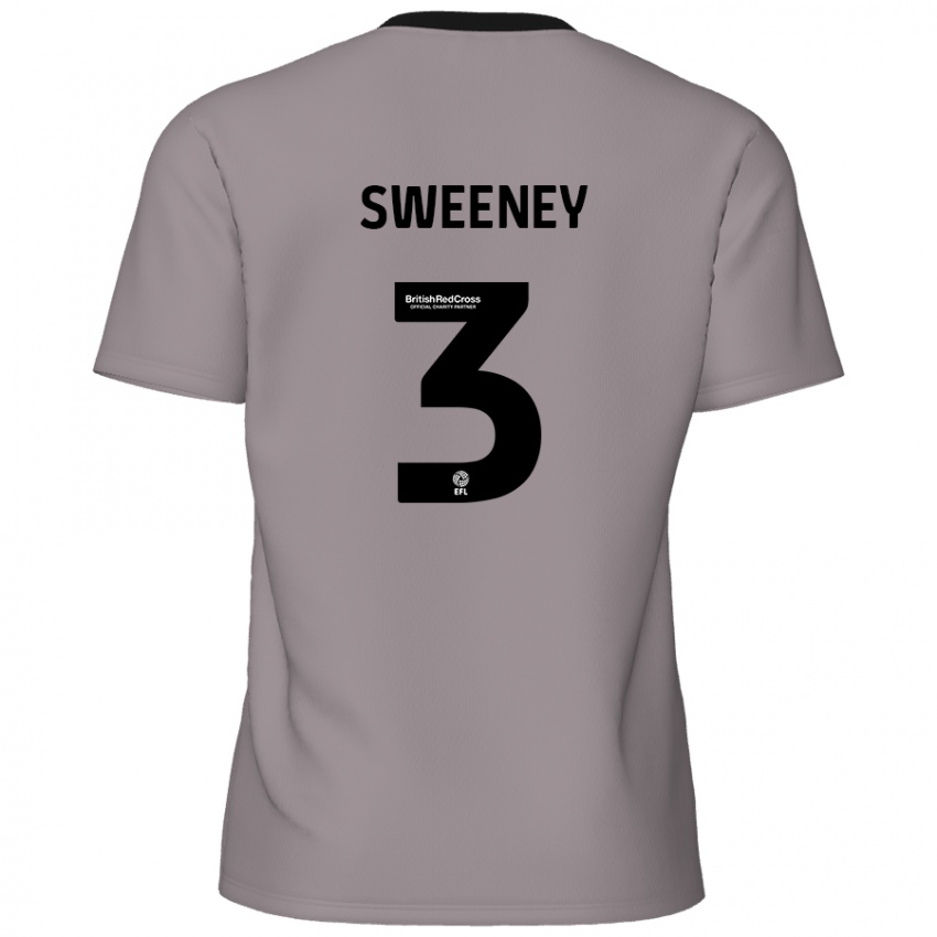 Dětské Jayden Sweeney #3 Šedá Daleko Hráčské Dresy 2024/25 Dres