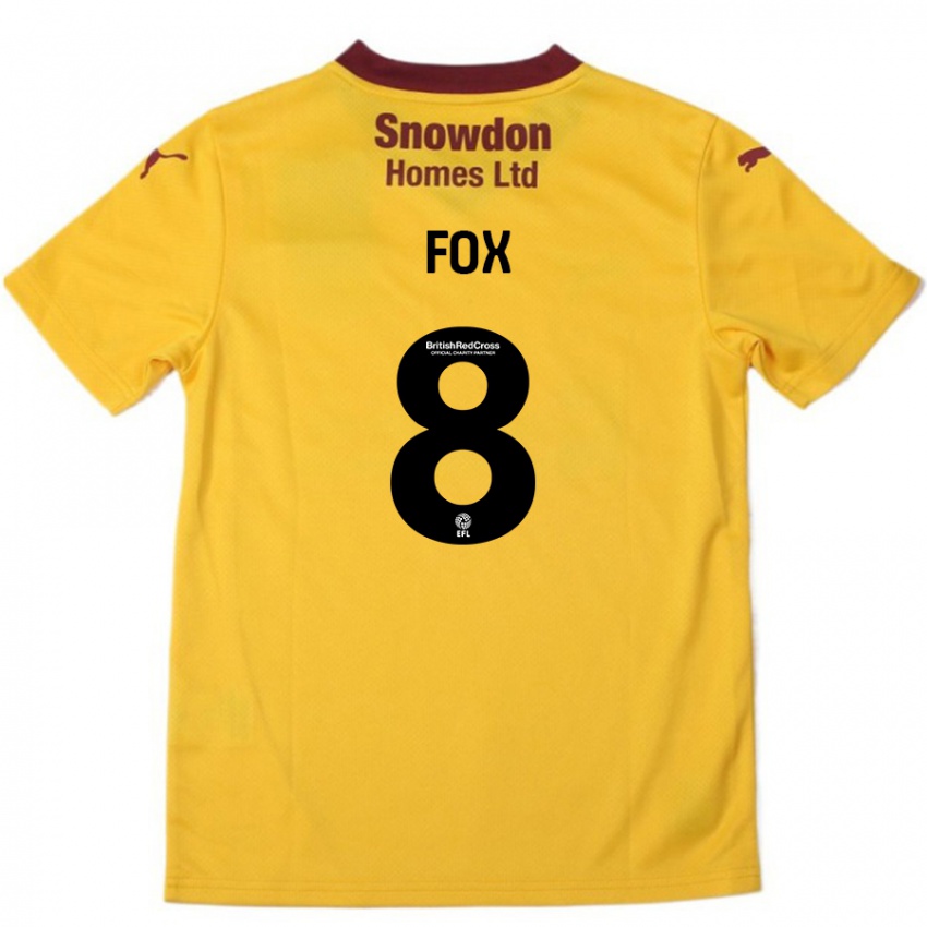 Dětské Ben Fox #8 Oranžová Burgundská Daleko Hráčské Dresy 2024/25 Dres