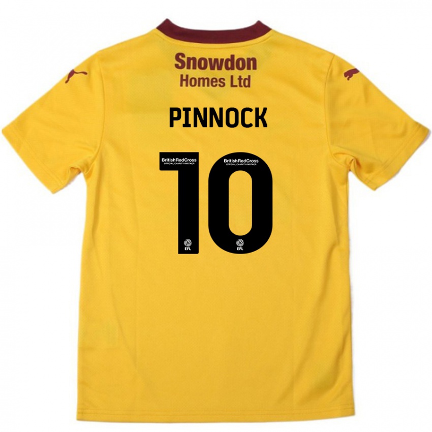 Dětské Mitch Pinnock #10 Oranžová Burgundská Daleko Hráčské Dresy 2024/25 Dres