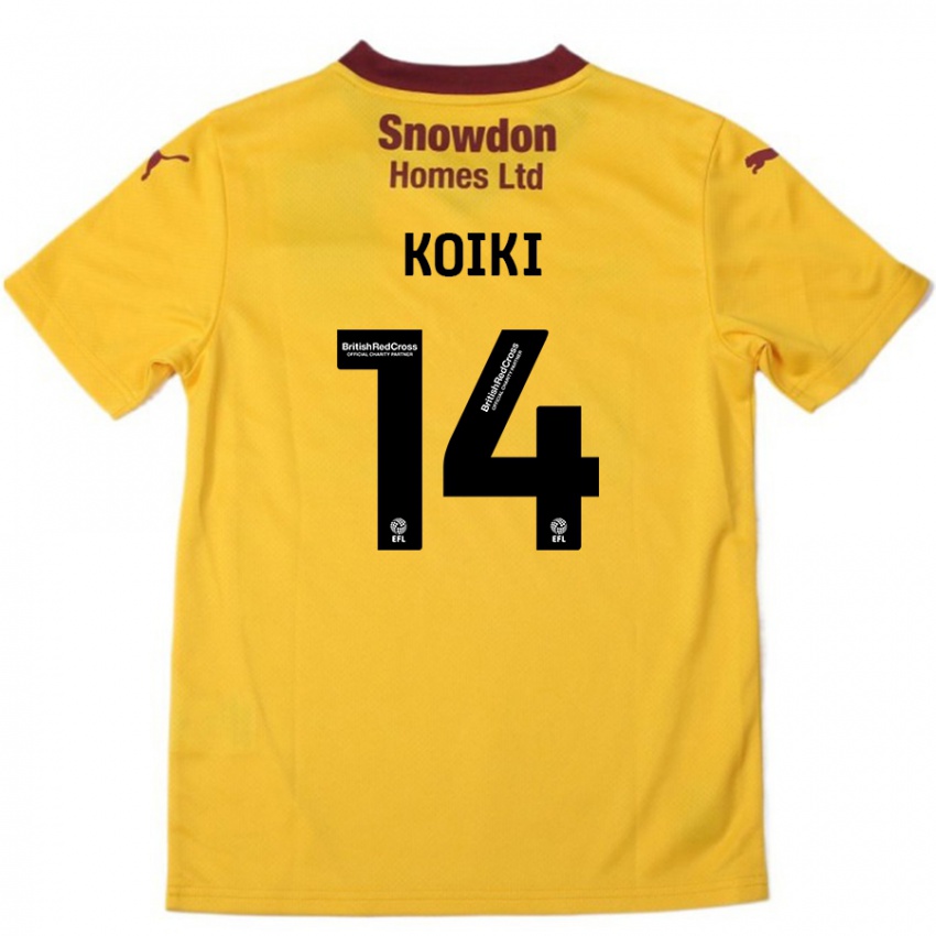 Dětské Ali Koiki #14 Oranžová Burgundská Daleko Hráčské Dresy 2024/25 Dres