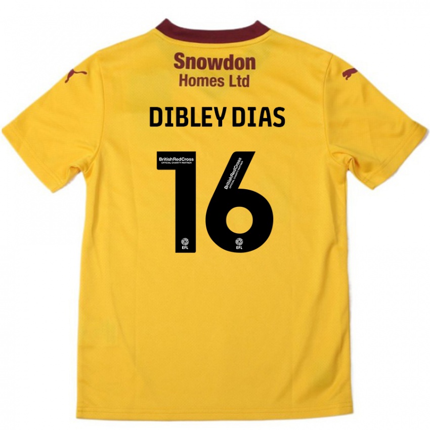 Dětské Matt Dibley-Dias #16 Oranžová Burgundská Daleko Hráčské Dresy 2024/25 Dres