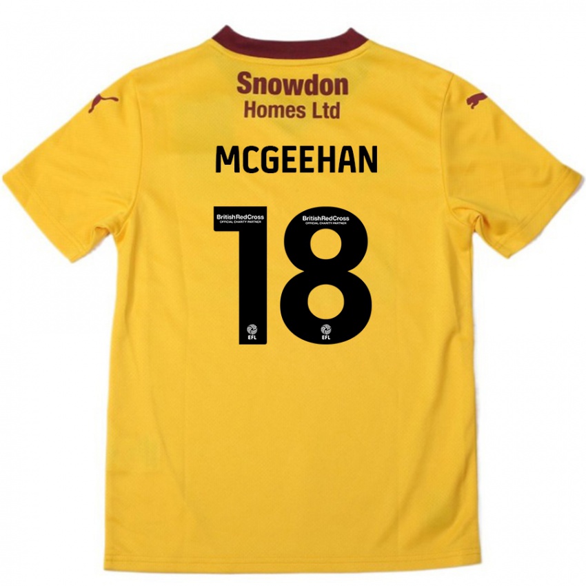 Dětské Cameron Mcgeehan #18 Oranžová Burgundská Daleko Hráčské Dresy 2024/25 Dres