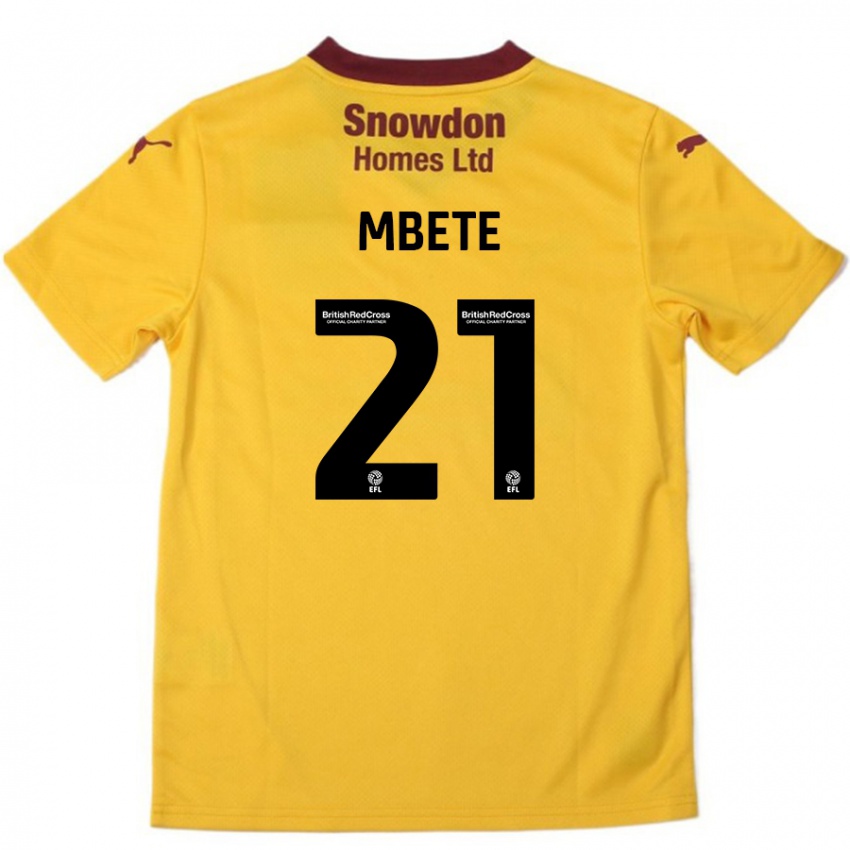 Dětské Luke Mbete #21 Oranžová Burgundská Daleko Hráčské Dresy 2024/25 Dres