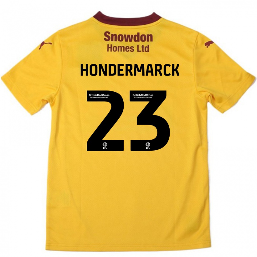 Dětské William Hondermarck #23 Oranžová Burgundská Daleko Hráčské Dresy 2024/25 Dres