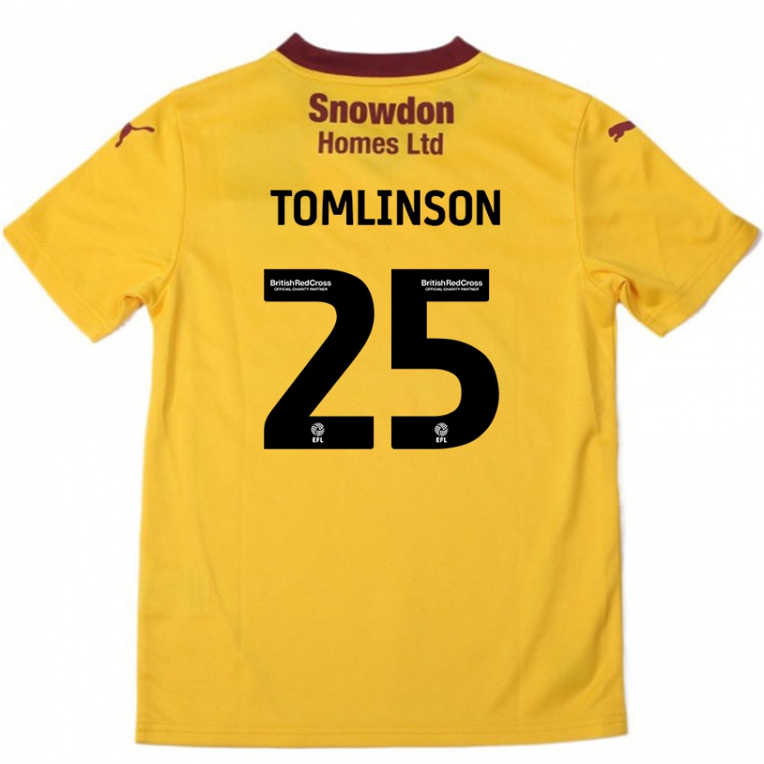 Dětské Josh Tomlinson #25 Oranžová Burgundská Daleko Hráčské Dresy 2024/25 Dres