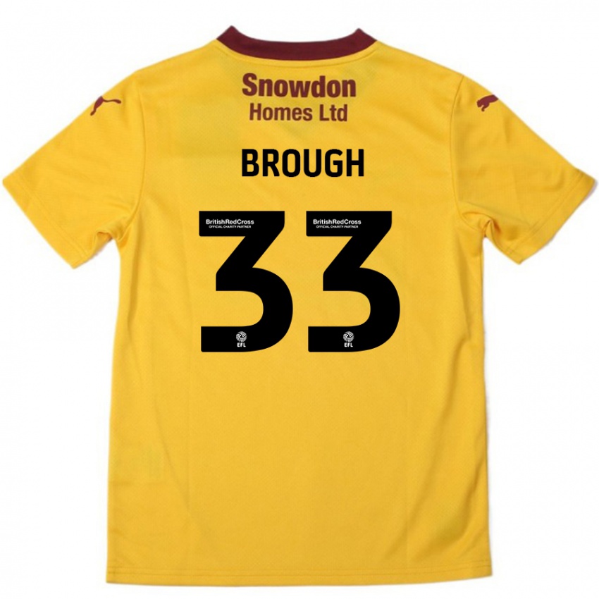 Dětské Patrick Brough #33 Oranžová Burgundská Daleko Hráčské Dresy 2024/25 Dres