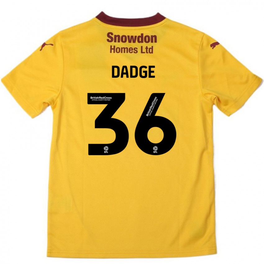 Dětské James Dadge #36 Oranžová Burgundská Daleko Hráčské Dresy 2024/25 Dres