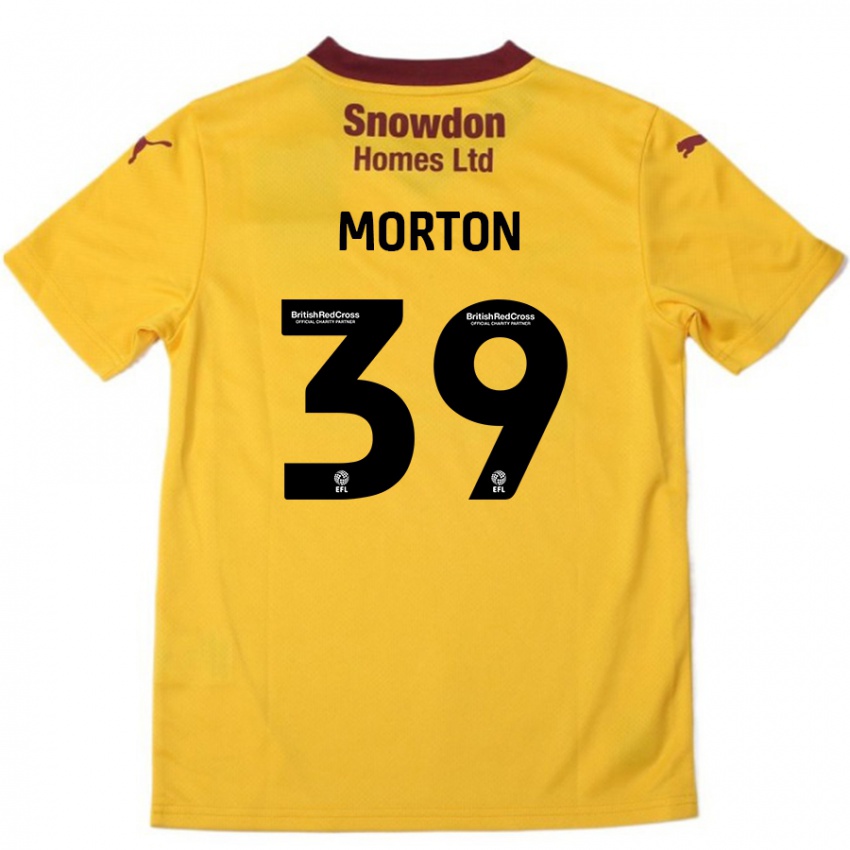 Dětské Callum Morton #39 Oranžová Burgundská Daleko Hráčské Dresy 2024/25 Dres