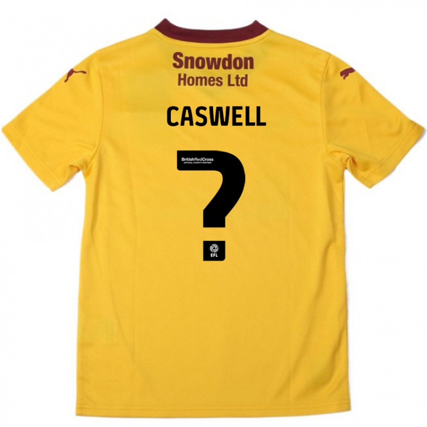 Dětské Jordan Caswell #0 Oranžová Burgundská Daleko Hráčské Dresy 2024/25 Dres