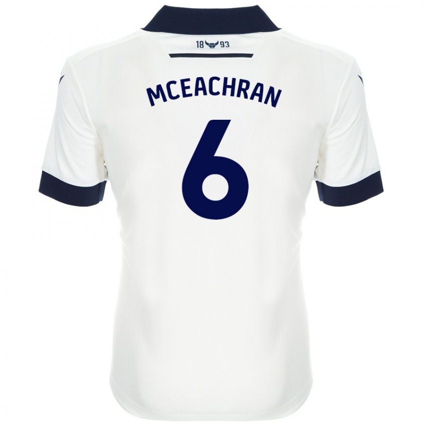 Dětské Josh Mceachran #6 Bílá Tmavě Modrá Daleko Hráčské Dresy 2024/25 Dres