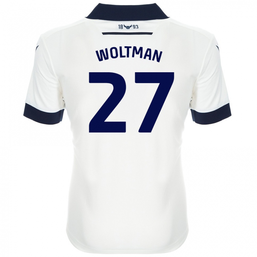 Dětské Max Woltman #27 Bílá Tmavě Modrá Daleko Hráčské Dresy 2024/25 Dres