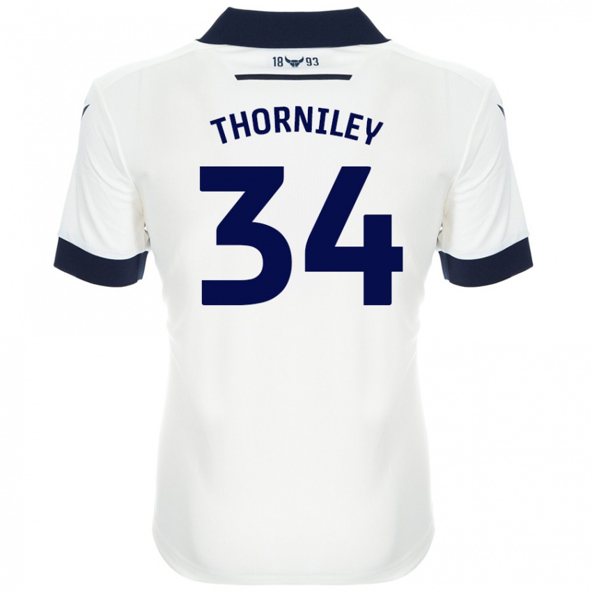 Dětské Jordan Thorniley #34 Bílá Tmavě Modrá Daleko Hráčské Dresy 2024/25 Dres