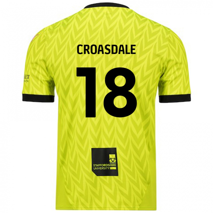 Dětské Ryan Croasdale #18 Fluorescenční Zelená Daleko Hráčské Dresy 2024/25 Dres